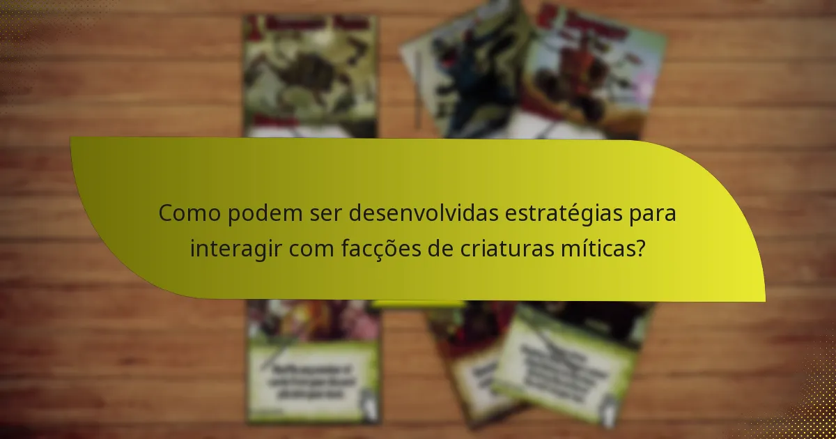 Quais são as principais fraquezas das facções de criaturas míticas?