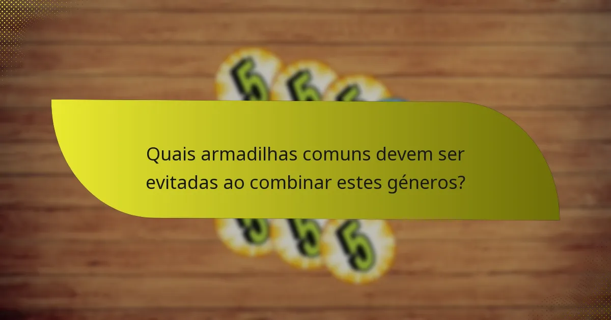 Quais armadilhas comuns devem ser evitadas ao combinar estes géneros?
