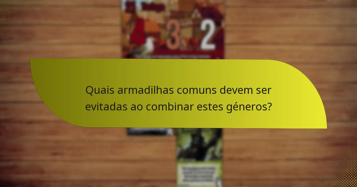 Quais armadilhas comuns devem ser evitadas ao combinar estes géneros?