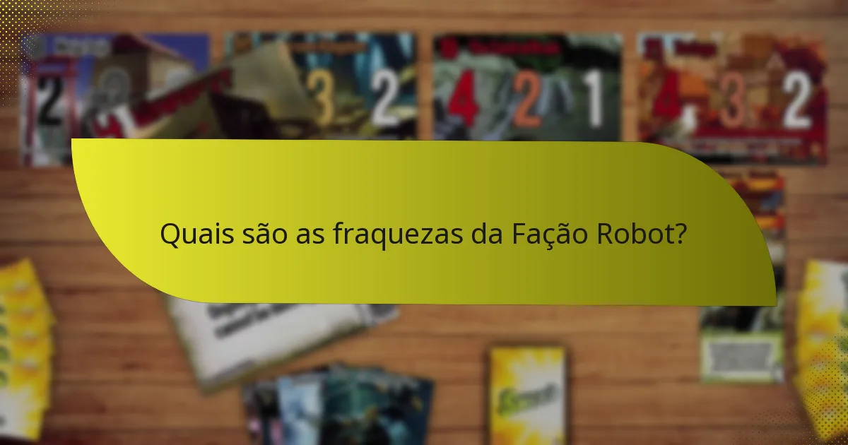 Quais são as fraquezas da Fação Robot?