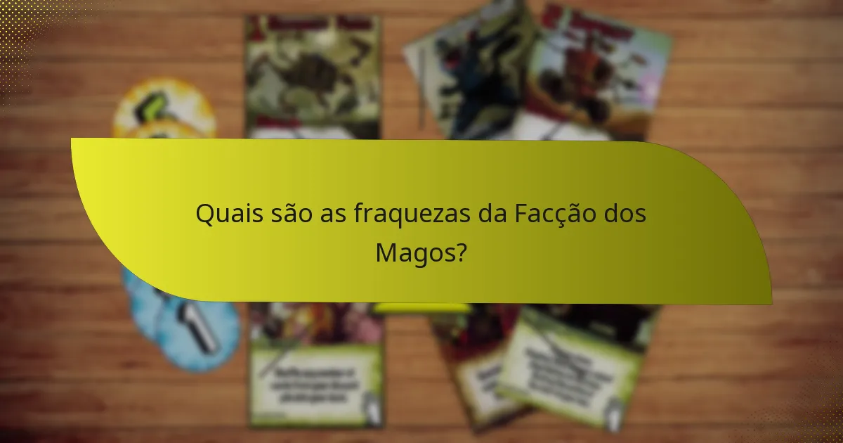 Quais são as fraquezas da Facção dos Magos?