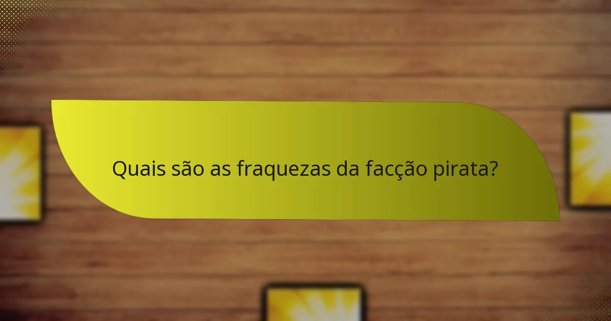 Quais são as fraquezas da facção pirata?