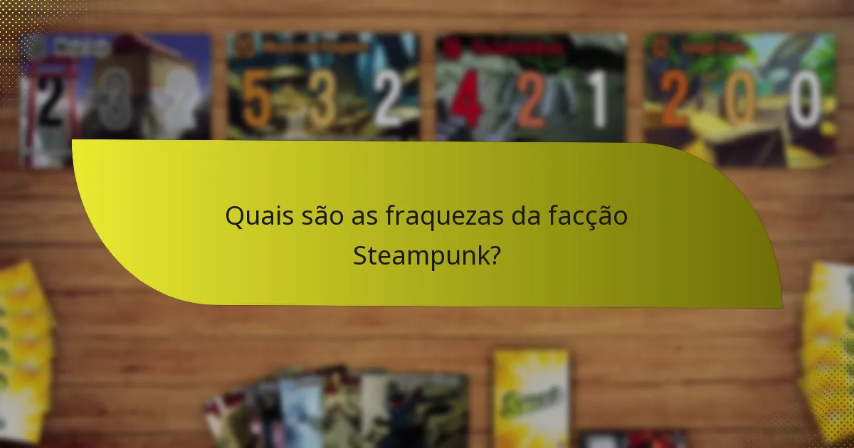 Quais são as fraquezas da facção Steampunk?